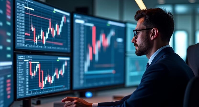 Analyst looking at data during market volatility